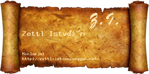 Zettl István névjegykártya